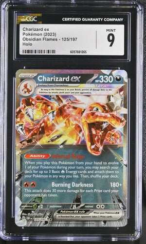 Pokemon 2023 Obsidian Flames 125/197 Charizard ex Holo CGC 9