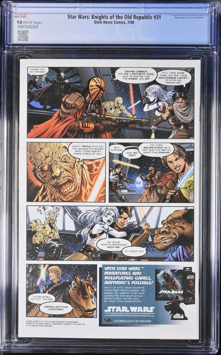 Star Wars: Knights of the Old Republic #31 CGC 9.8
