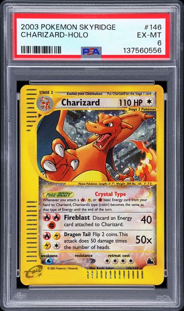 Pokemon 2003 Skyridge #146 Charizard-Holo PSA 6
