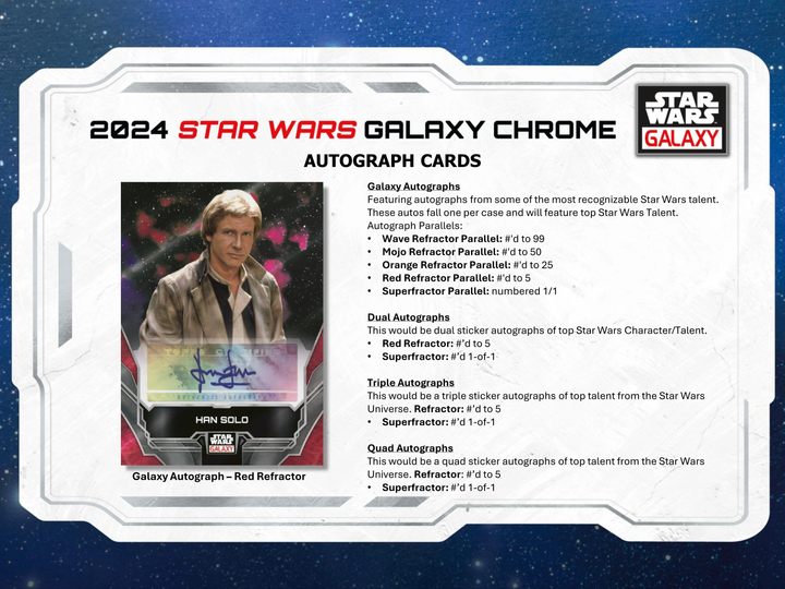 2024 Topps Star Wars Galaxy Chrome Hobby Box (18 Ct)