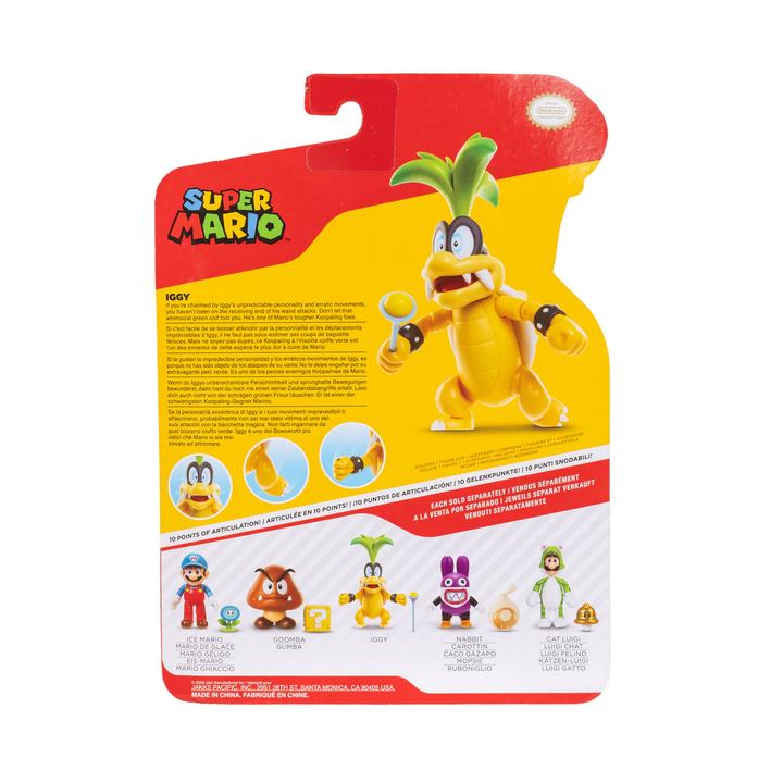 Super Mario Wave 49 Iggy Koopa w/ Wand 4in Figure