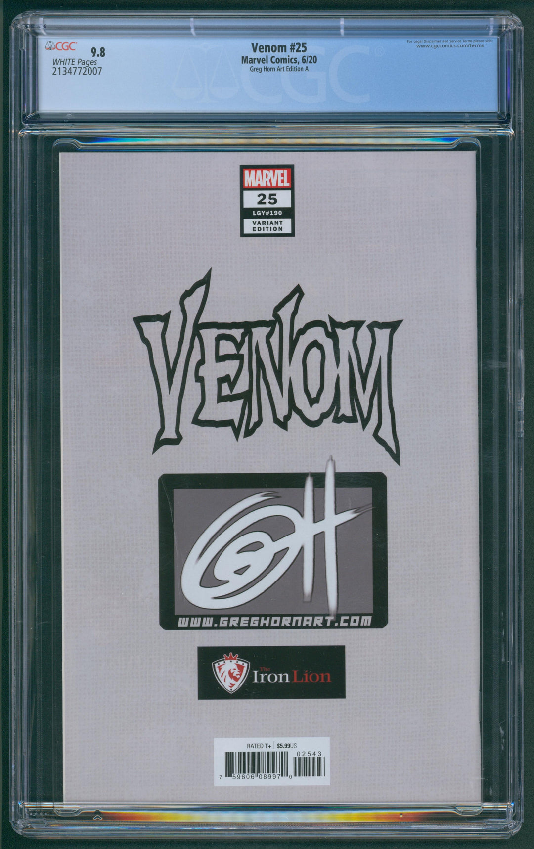 Venom #25 CGC 9.8 - Greg Horn Cover