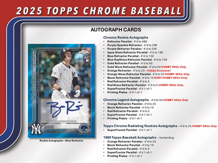 2025 Topps Chrome Baseball Hobby Box (24 Ct)