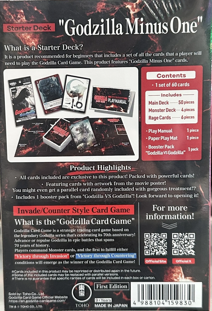 Godzilla Card Game: Godzilla Minus One Starter Deck