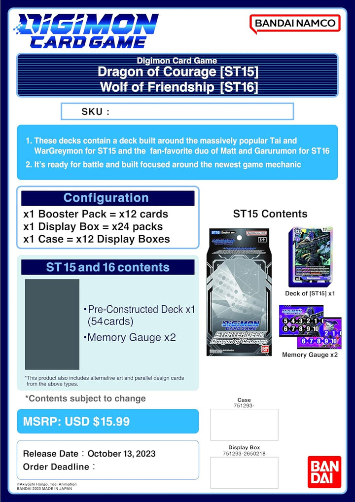 Digimon Card Game: Dragon of Courage Starter Deck [ST-15]