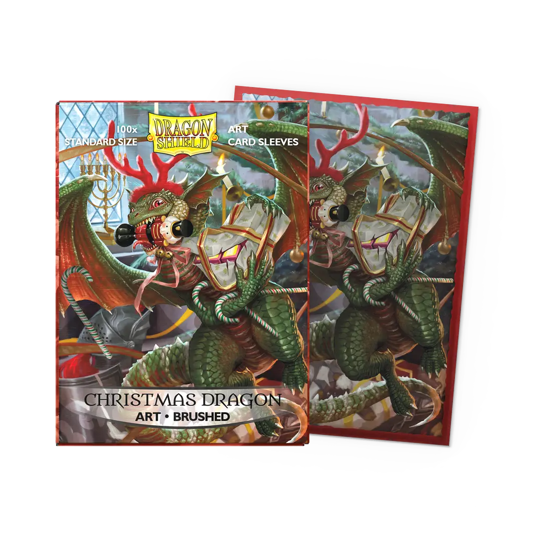 Dragon Shield Card Sleeves - Art: Christmas Dragon 2020 - Brushed