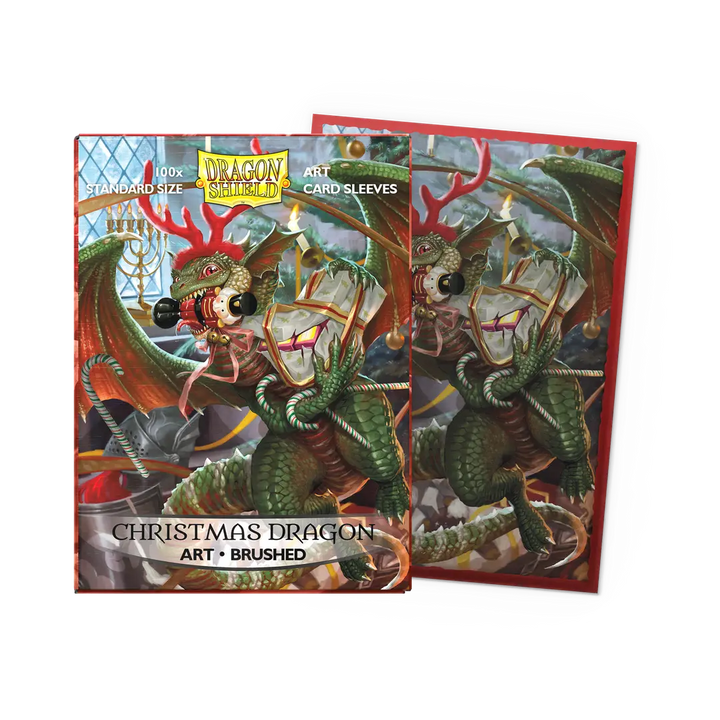 Dragon Shield Card Sleeves - Art: Christmas Dragon 2020 - Brushed