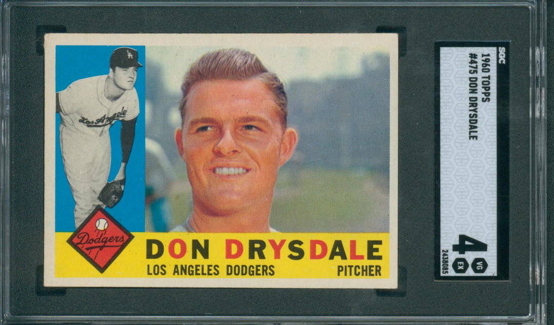 1960 Topps Baseball Don Drysdale #475 SGC 4