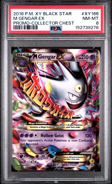 Pokemon 2016 XY Black Star Promo #XY166 M Gengar Ex-Promo-Collector Chest PSA 8