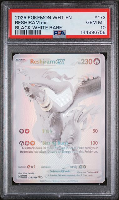 Pokemon 2025 Wht En - Wht Flare #173 Reshiram ex Black White Rare PSA 10