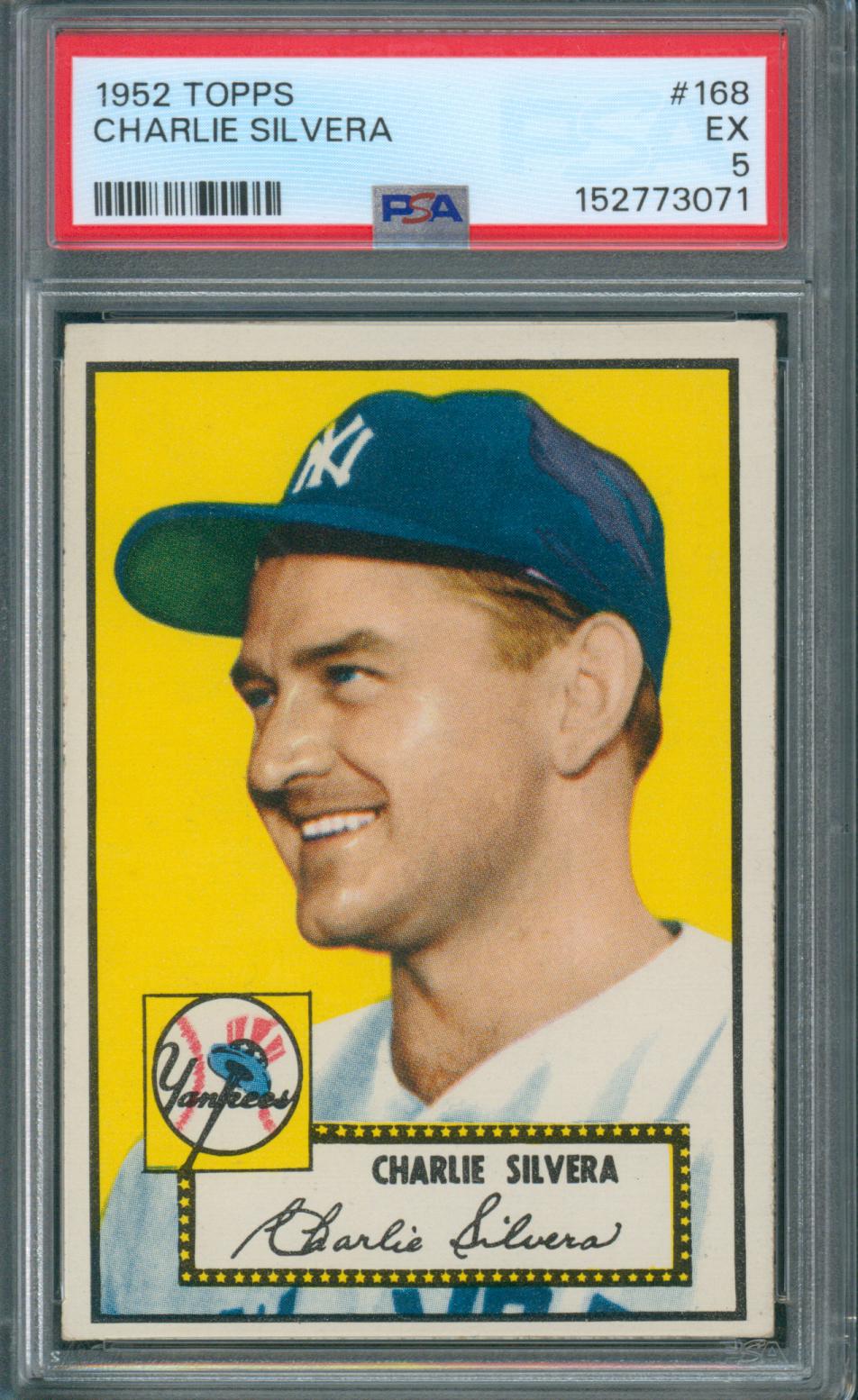 1952 Topps Baseball Charlie Silvera #168 PSA 5 EX