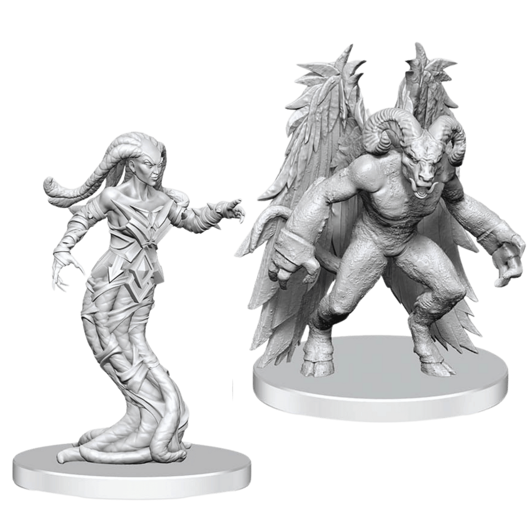 Pathfinder Battles: Unpainted Miniatures - Gylou (Handmaiden Devil) & Ferrugon (Rust Devil)