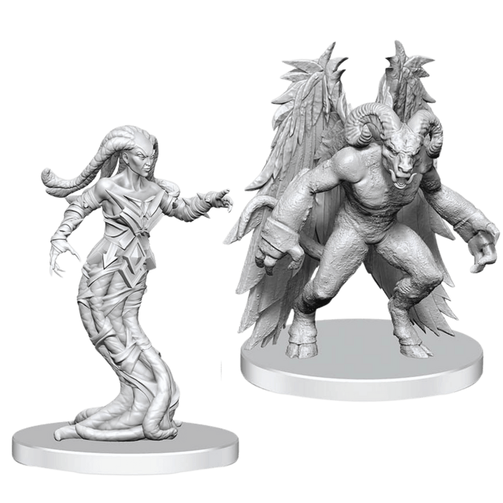 Pathfinder Battles: Unpainted Miniatures - Gylou (Handmaiden Devil) & Ferrugon (Rust Devil)