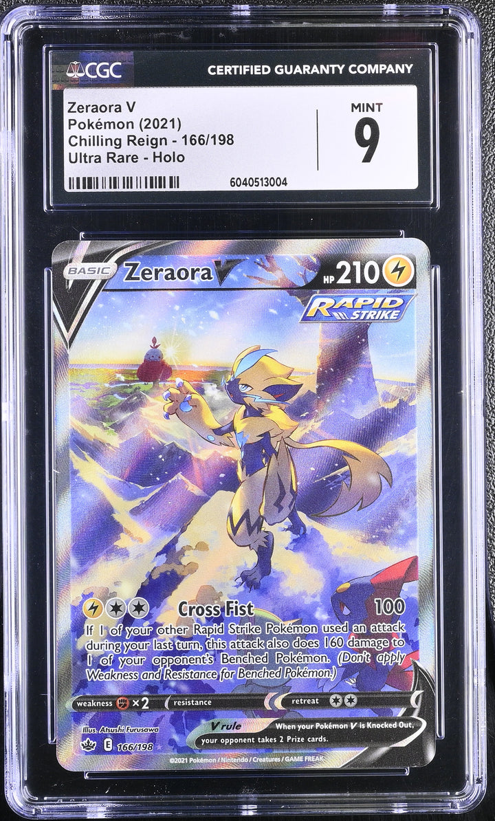 Pokemon 2021 Zeraora V Chilling Reign 166/198 Ultra Rare Holo CGC 9