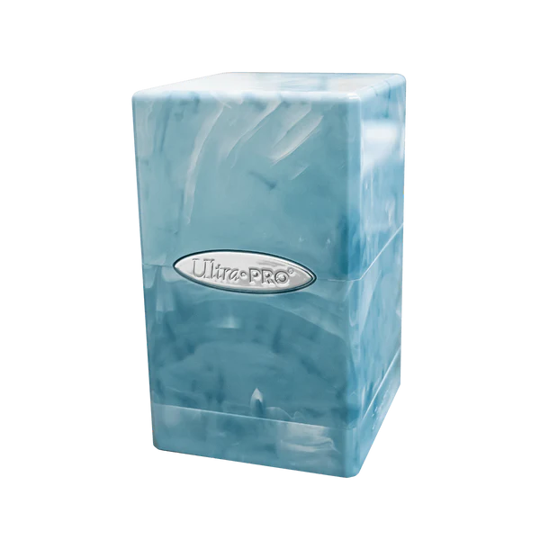 Ultra Pro Deck Box: Satin Tower 100+ - Marble Light Blue/White