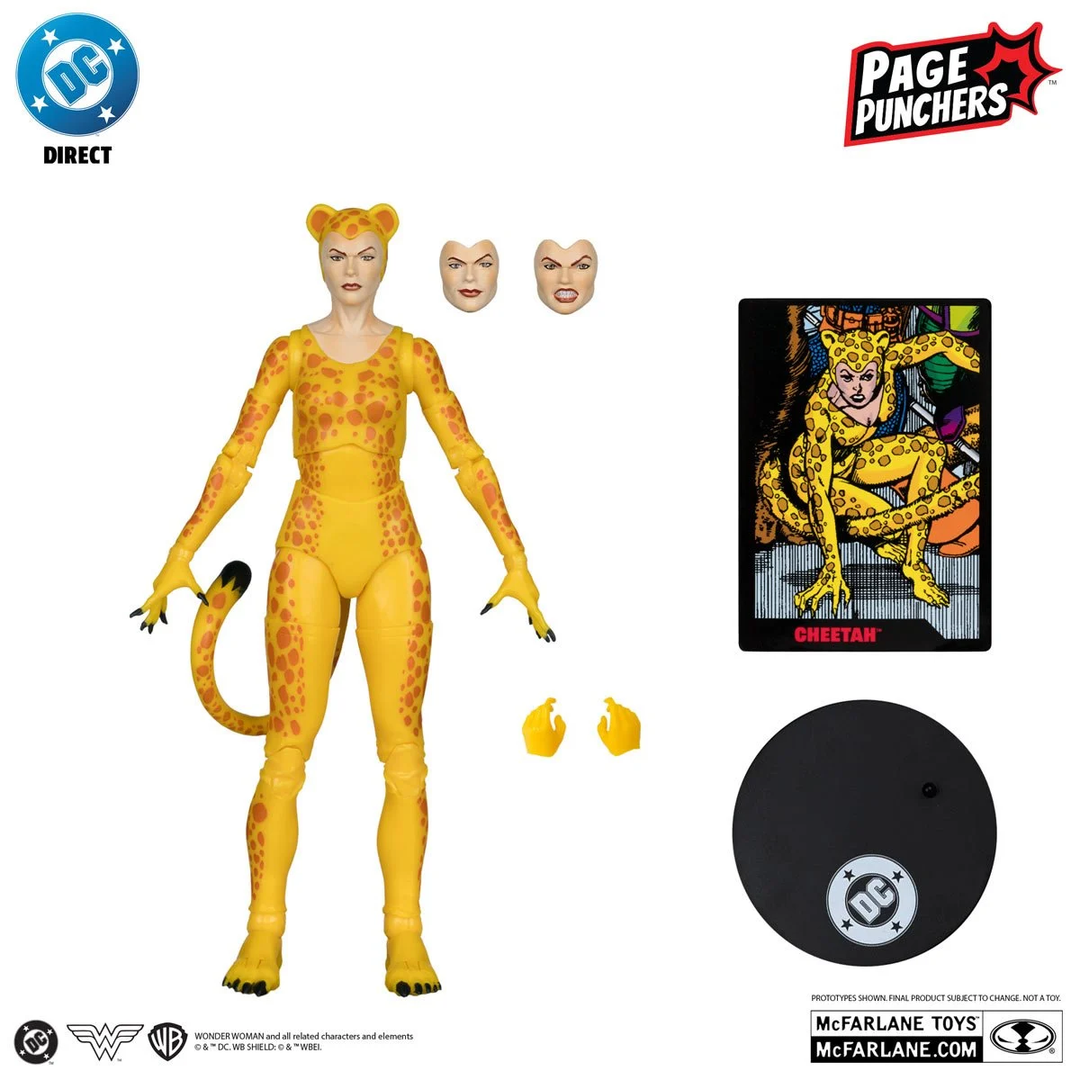 DC Direct Page Punchers Wave 10  Cheetah ( Crisis on Infinite Earths) Red Platinum 7-Inch Scale Action Figure with Comic Book