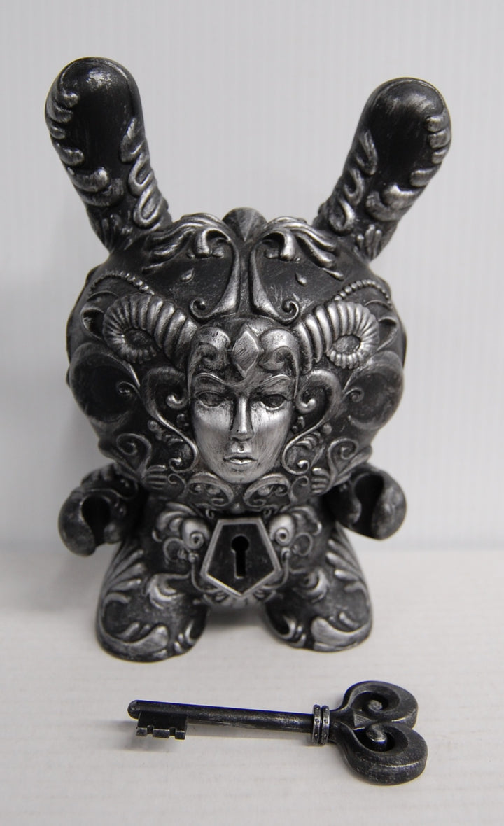 Kidrobot JRYU - ITS A FAD (Black/Silver) Dunny 8" Figure - Complete w/ Key