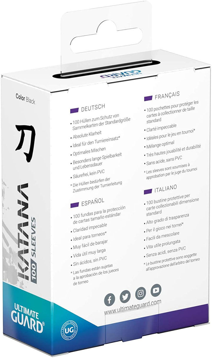 Ultimate Guard Katana Standard Card Sleeves - Black (100 Ct)