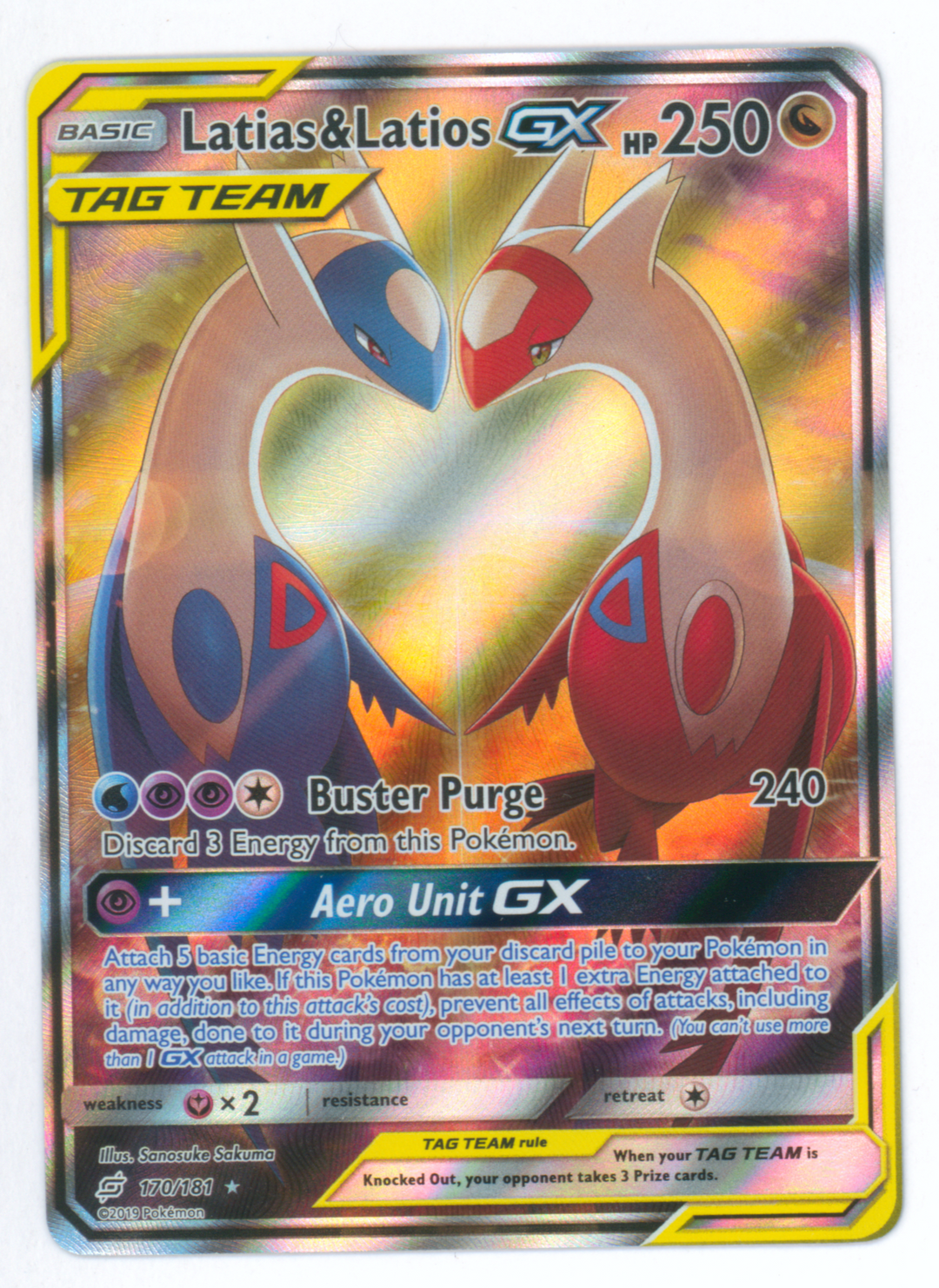Pokemon 2019 Latias & Latios GX Tag Team 170/181 - NM