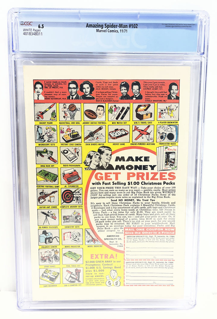 Amazing Spider-Man #102 CGC 6.5