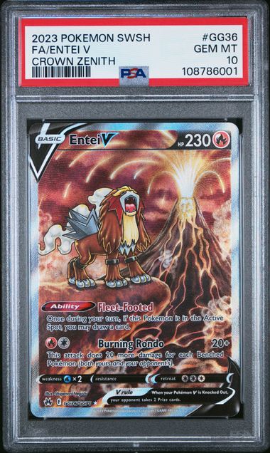 2023 Pokemon SwSh Fa/Entei V Crown Zenith #GG36 PSA 10