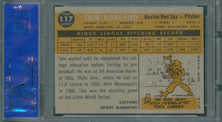 1960 Topps Baseball Tom Borland #117 PSA 9 Rookie Star
