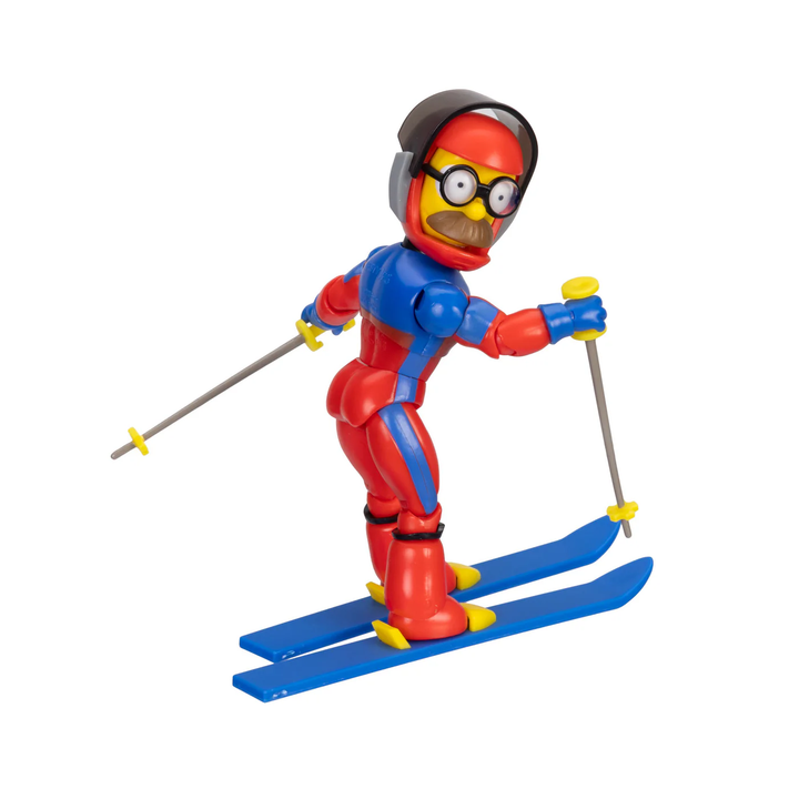 The Simpsons Wave 6  Ned Flanders with Ski Outfits and Poles 5in Figure