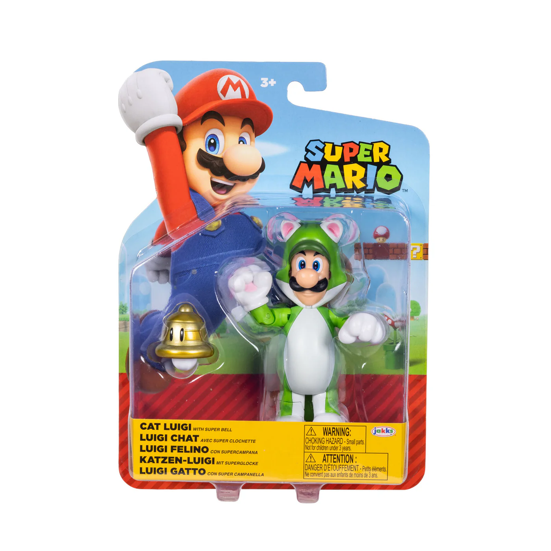 Super Mario Wave 49  Cat Luigi w/ Bell 4in Figure