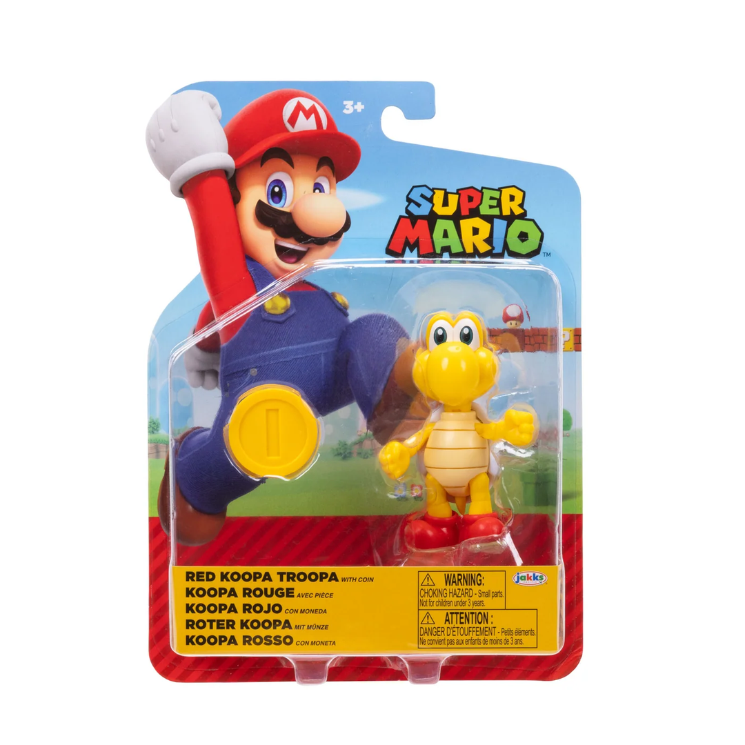 Super Mario Wave 51 Red Kopa Troopa w/ Coin 4in Figure