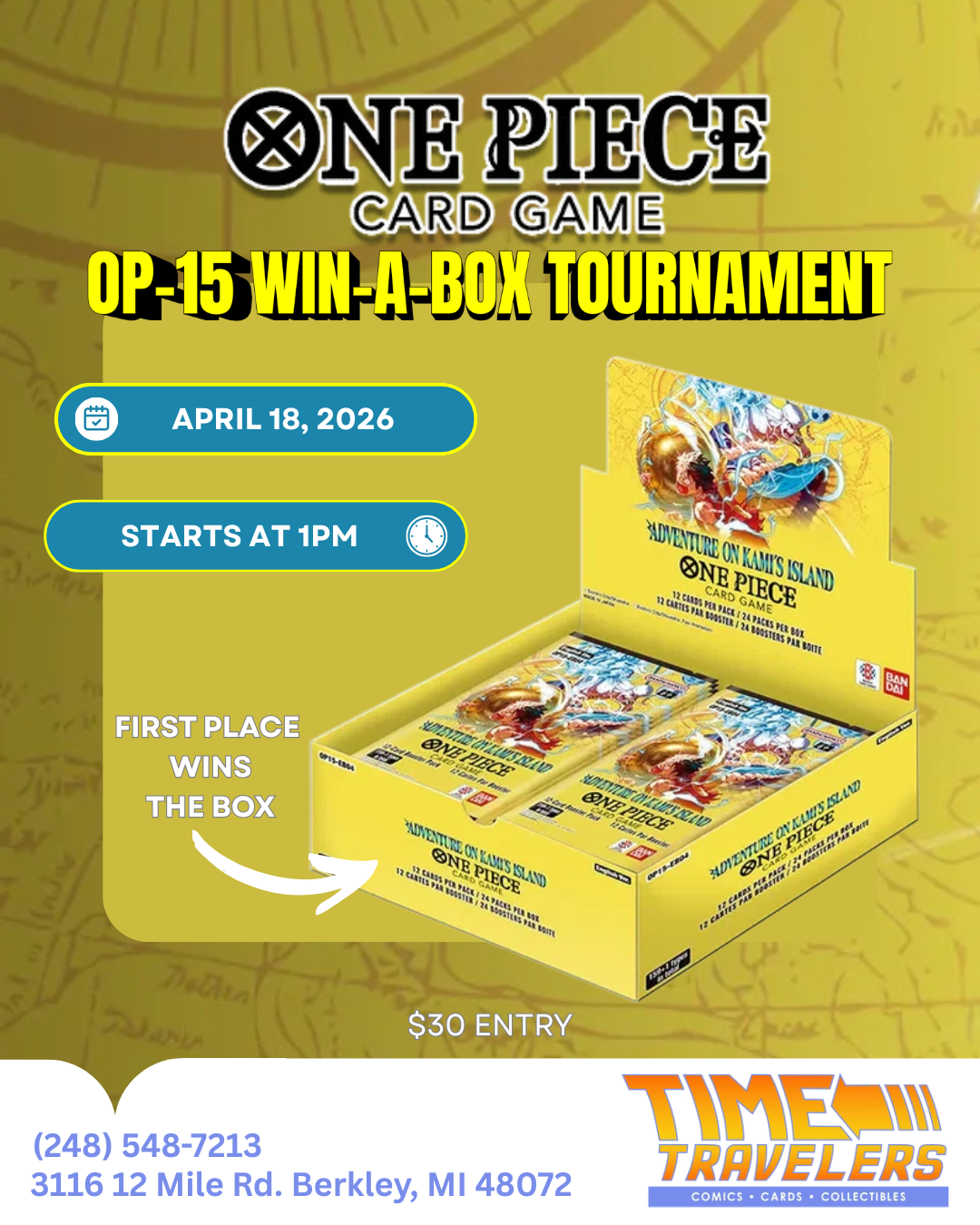 One Piece TCG: Win-a-Box OP-15 [Sat, 4-18, 1PM]