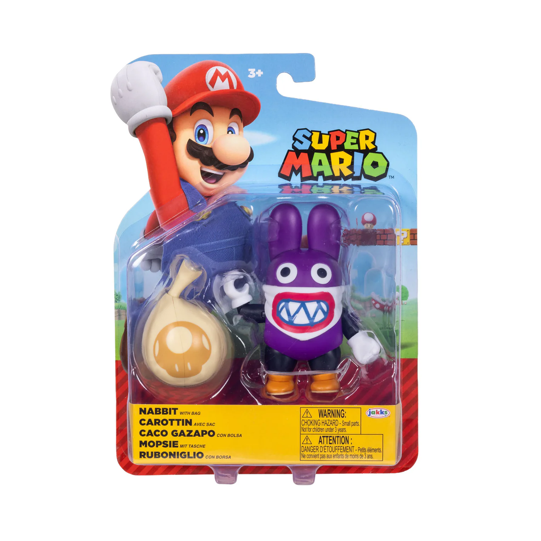 Super Mario Wave 49 Nabbit w/ Bag 4in Figure
