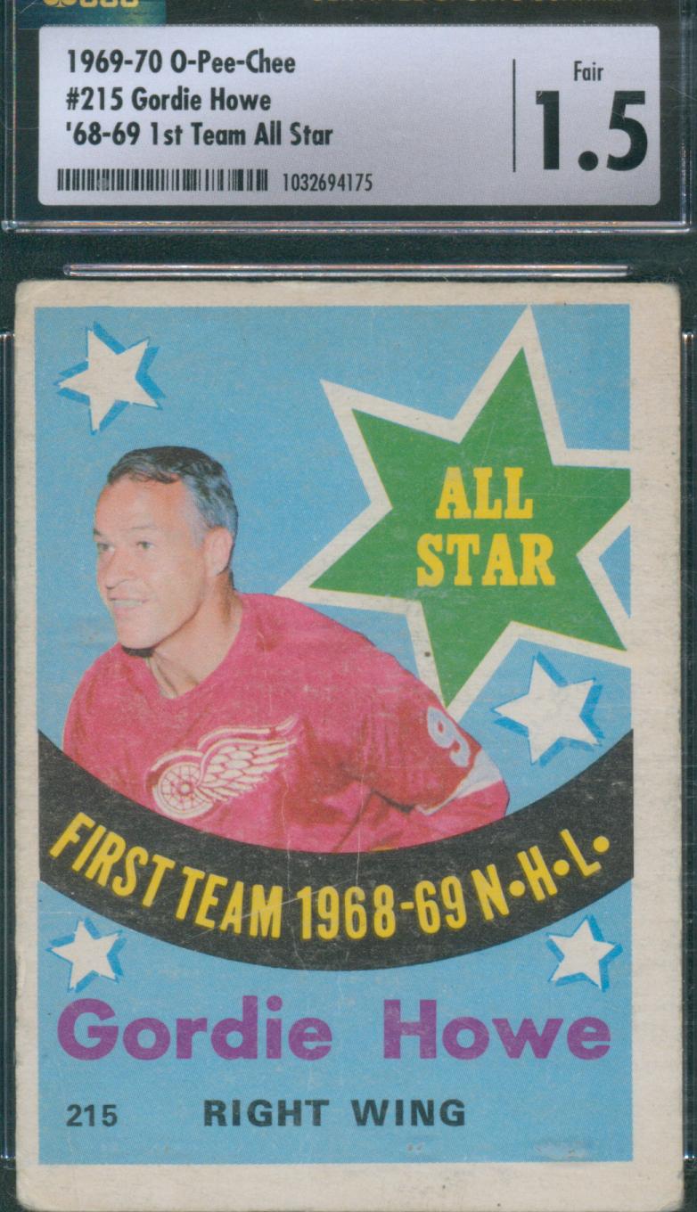 1969-70 O-Pee-Chee Hockey Gordie Howe #215 '68-69 1st Team All Star CSG 1.5
