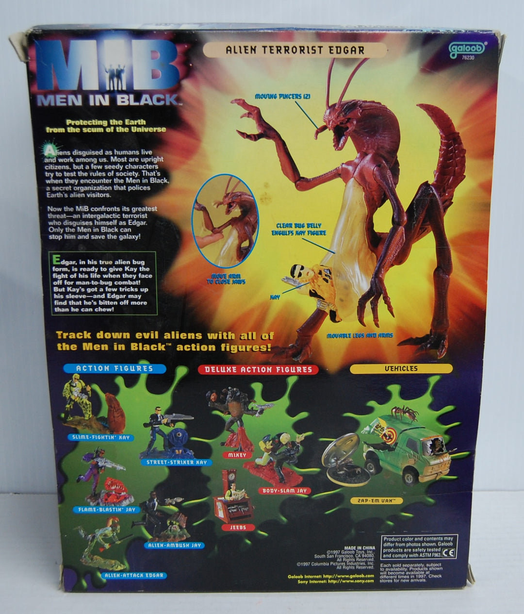 Men In Black MIB Alien Terrorist Edgar Figure 1997 Galoob *Package Damage*