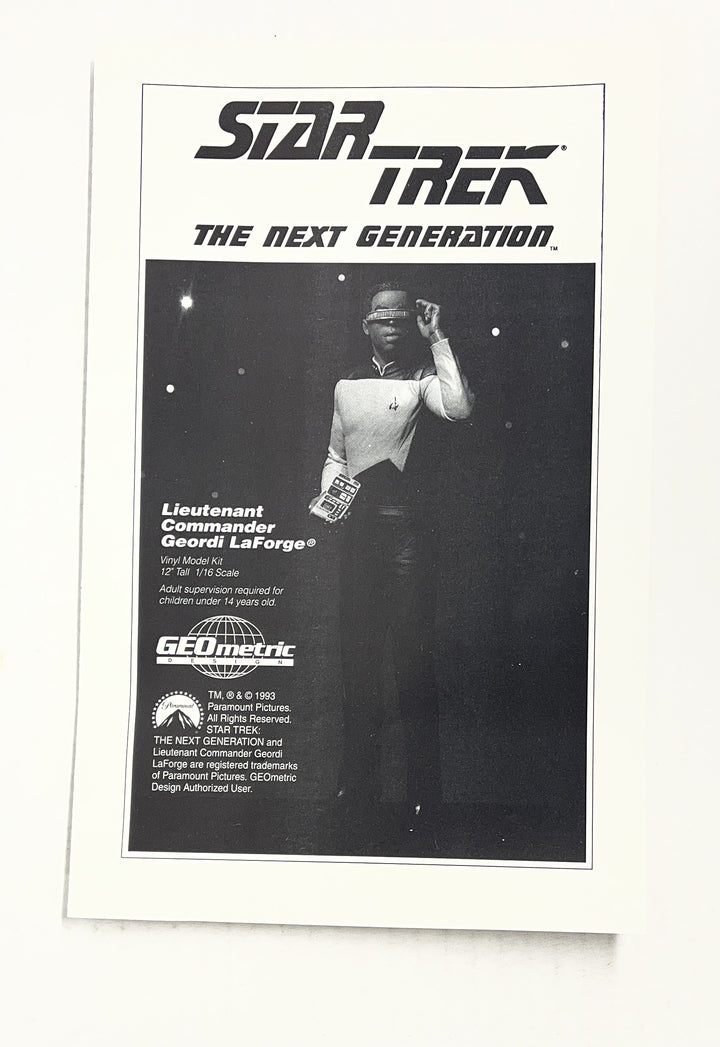 Star Trek the Next Generation Lieutenant Commander Geordi LaForge Vinyl Model Kit