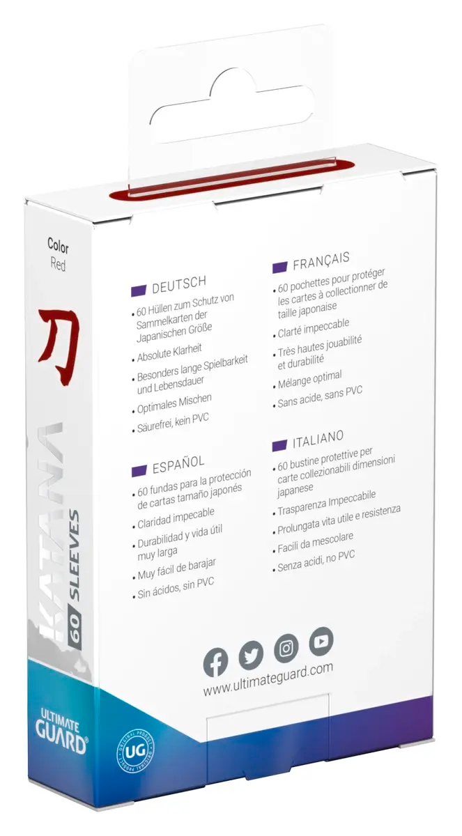 Ultimate Guard Katana Japanese Card Sleeves - Red (60 Ct)