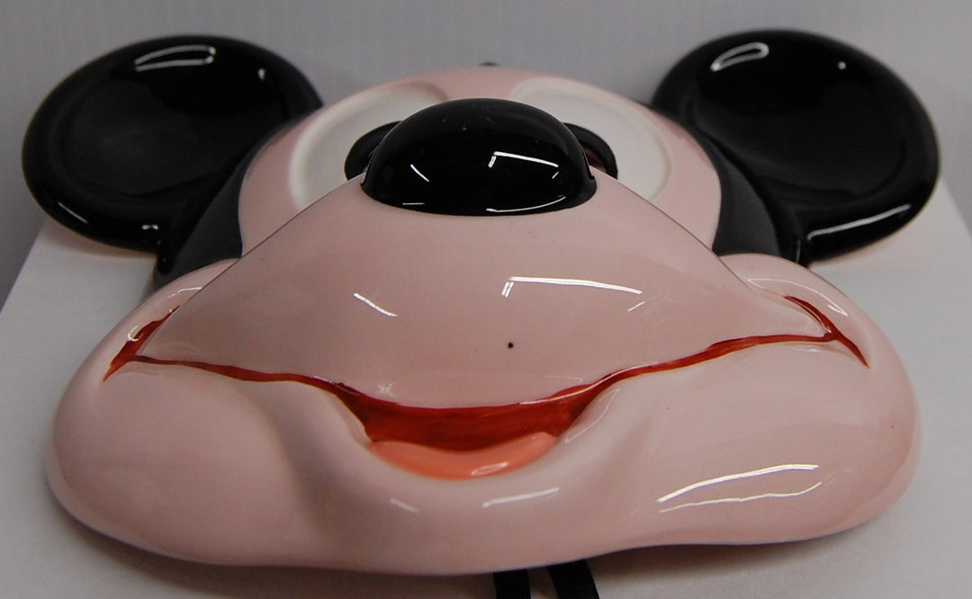 1980s Mickey Mouse Face - 8" Ceramic Hanging Wall Art / Mask - Hand Painted - RO Japan