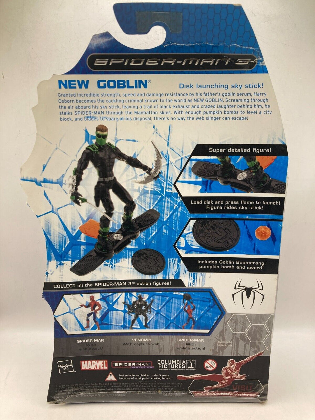 Lot of 6 - Sealed Spider-Man 3 Movie Figures - Venom, Sandman, New Goblin