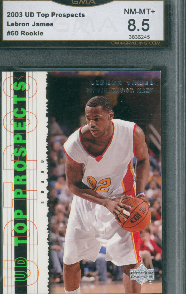 2003 UD Top Prospects Basketball Lebron James #60 GMA 8.5