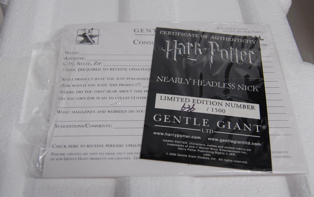 Harry Potter - Nearly Headless Nick Collectible Bust # 636/1500 Mini Bust