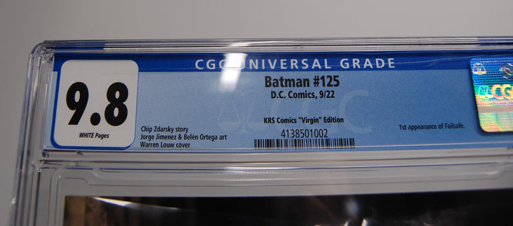 Batman #125 KRS Comics "Virgin" Edition CGC 9.8  *AS IS*