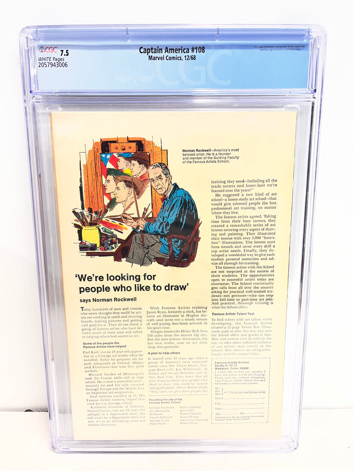 Captain America #108 CGC 7.5