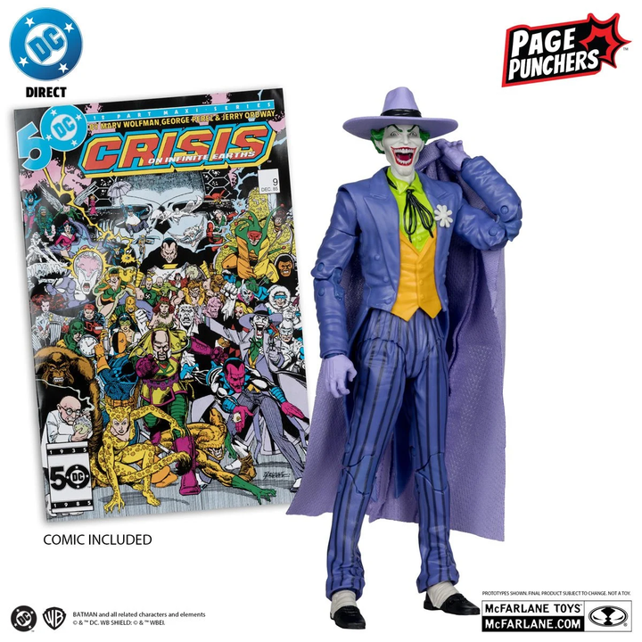 DC Direct Page Punchers Wave 10  Joker (Crisis on Infinite Earths) 7-Inch Scale Action Figure with Comic Book