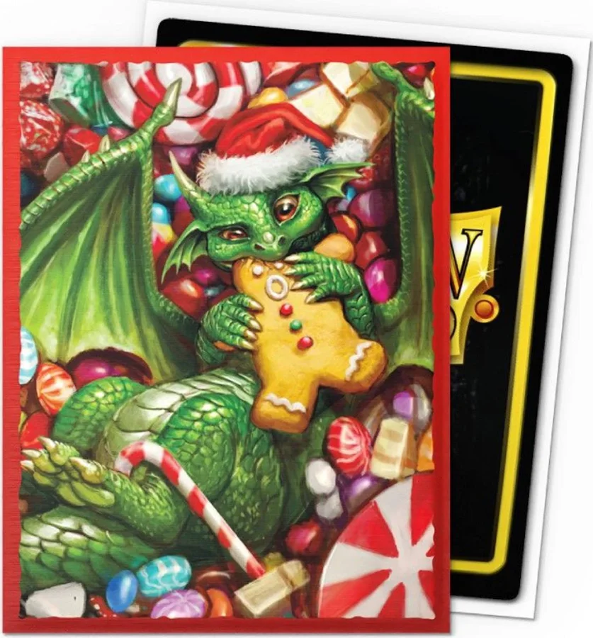 Dragon Shield Card Sleeves - Art: Christmas Dragon 2024 - Brushed