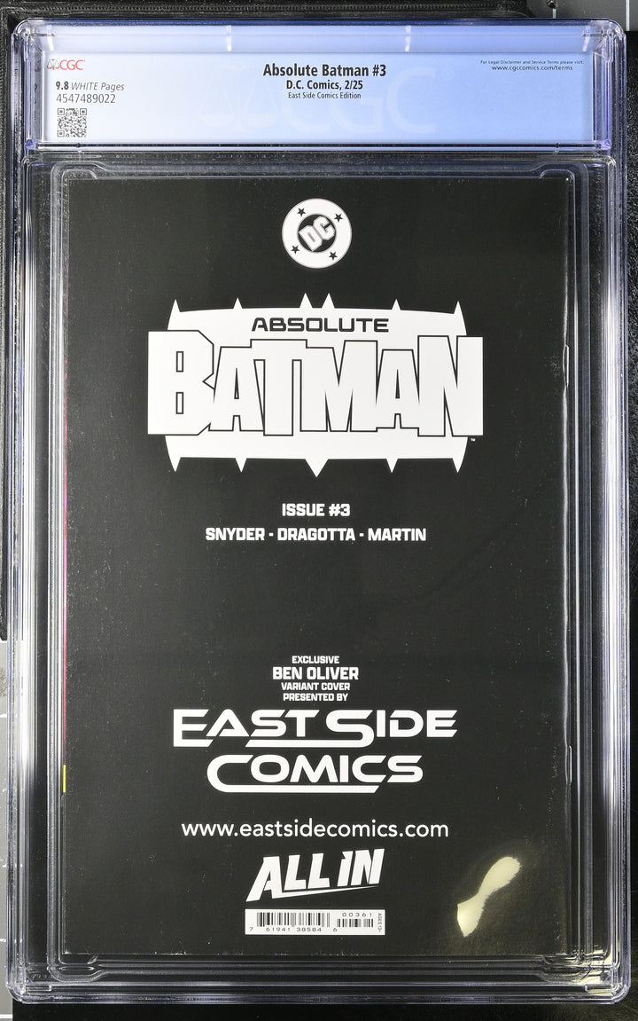 Absolute Batman #3 CGC 9.8