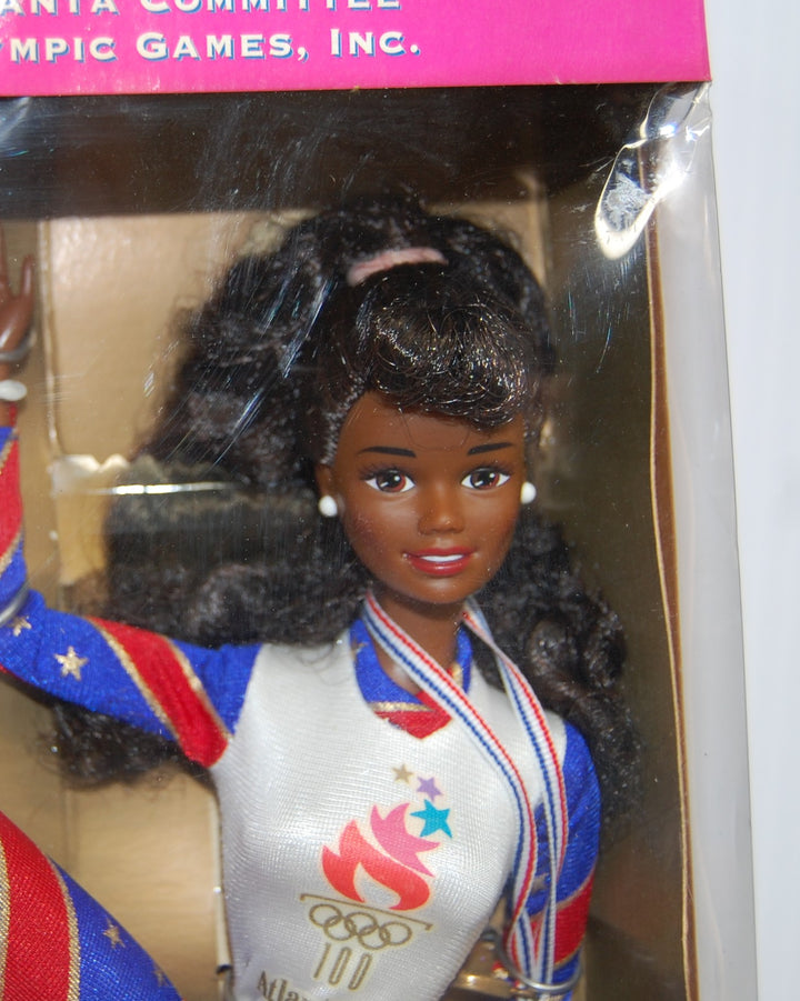 NRFB Barbie 1996 ATL Olympic Gymnast African American Doll 1995 #15124