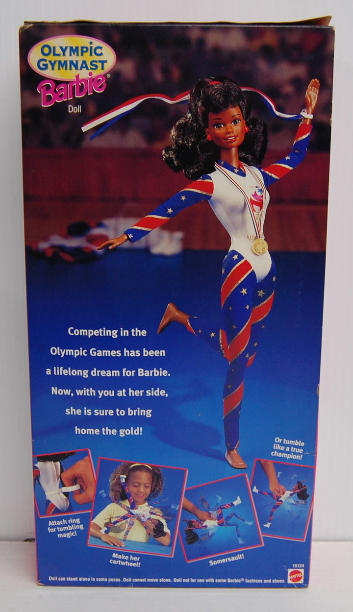 NRFB Barbie 1996 ATL Olympic Gymnast African American Doll 1995 #15124