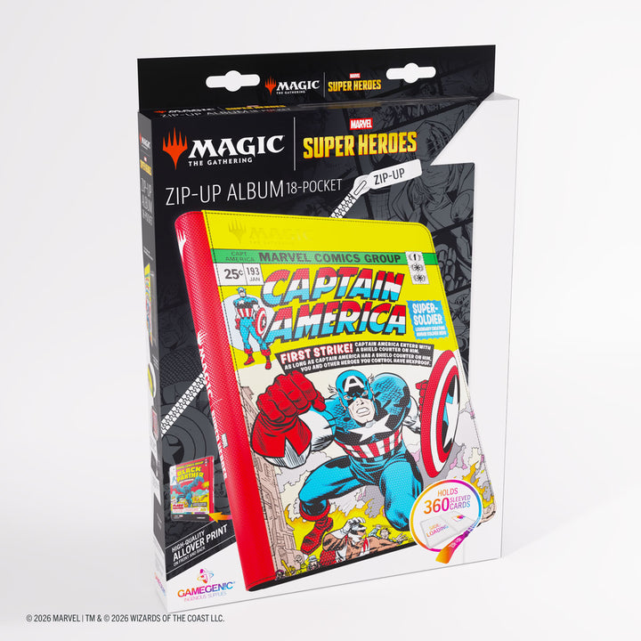 Magic: The Gathering: Marvel Super Heroes: 18-Pocket Zip-Up Binder - Captain America/Black Panther