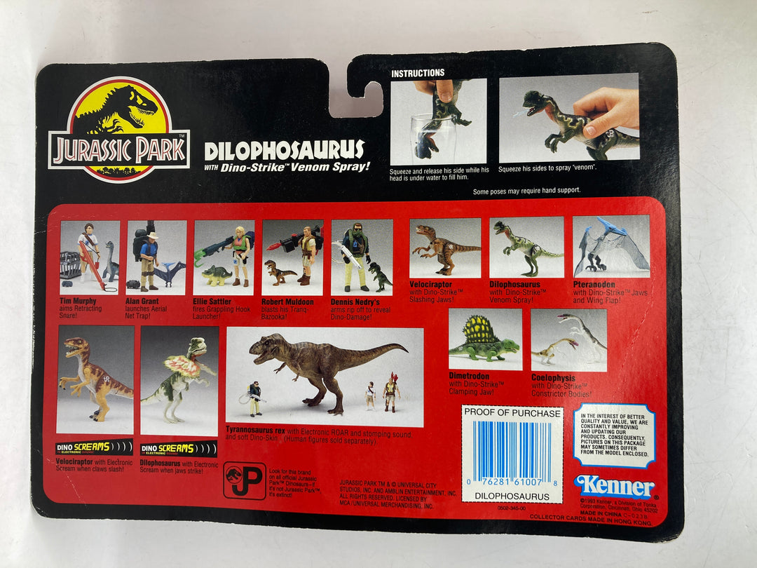 Jurassic Park Dilophosaurus with Dino-Strike Venom Spray 1993