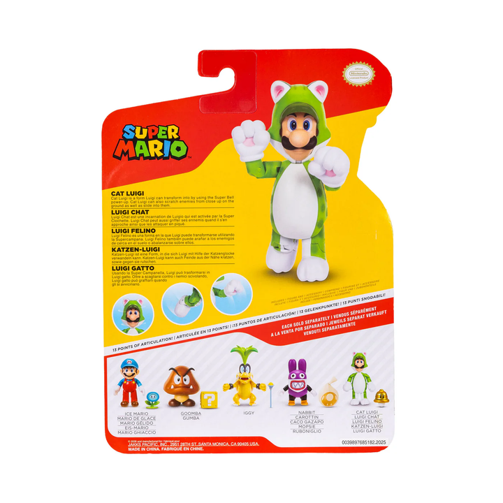 Super Mario Wave 49  Cat Luigi w/ Bell 4in Figure