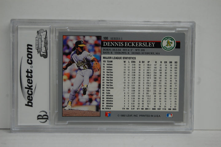 1992 Leaf Baseball Dennis Eckersley #100 BCCG 9